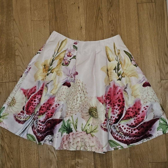 TED BAKER Tulip Pale Pink Floral Skirt Size 2 XS - S - Picture 1 of 4